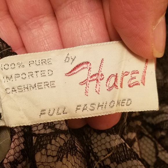 Vintage RARE Harel Fox Fur Collar Cashmere Sweater Size Medium - Picture 5 of 12